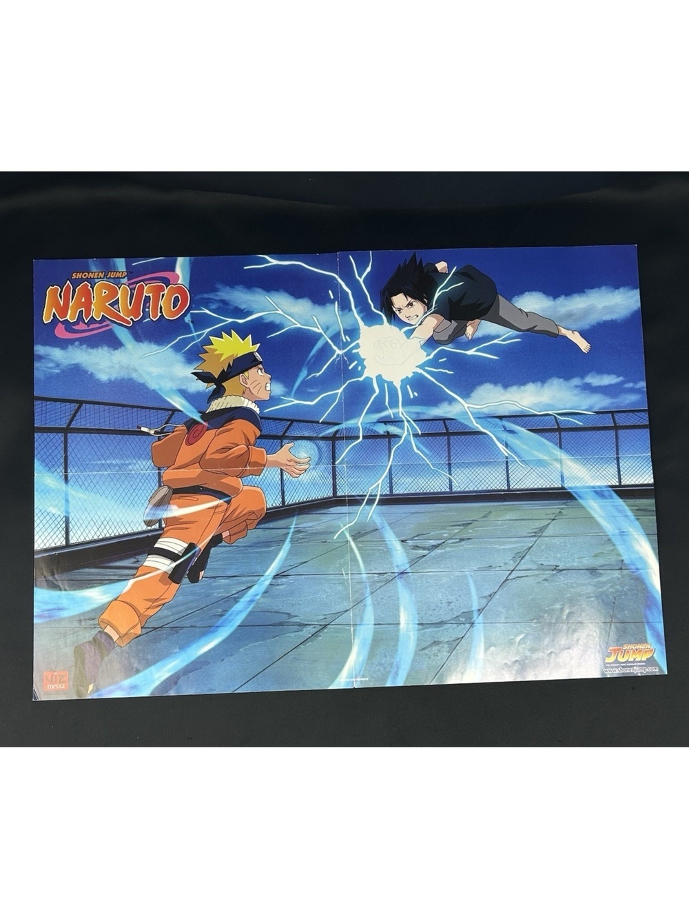 Vintage Naruto Poster 16" x 22" Shonen Uchiha & Kakashi Hatake Dogs 2 Sided 2002